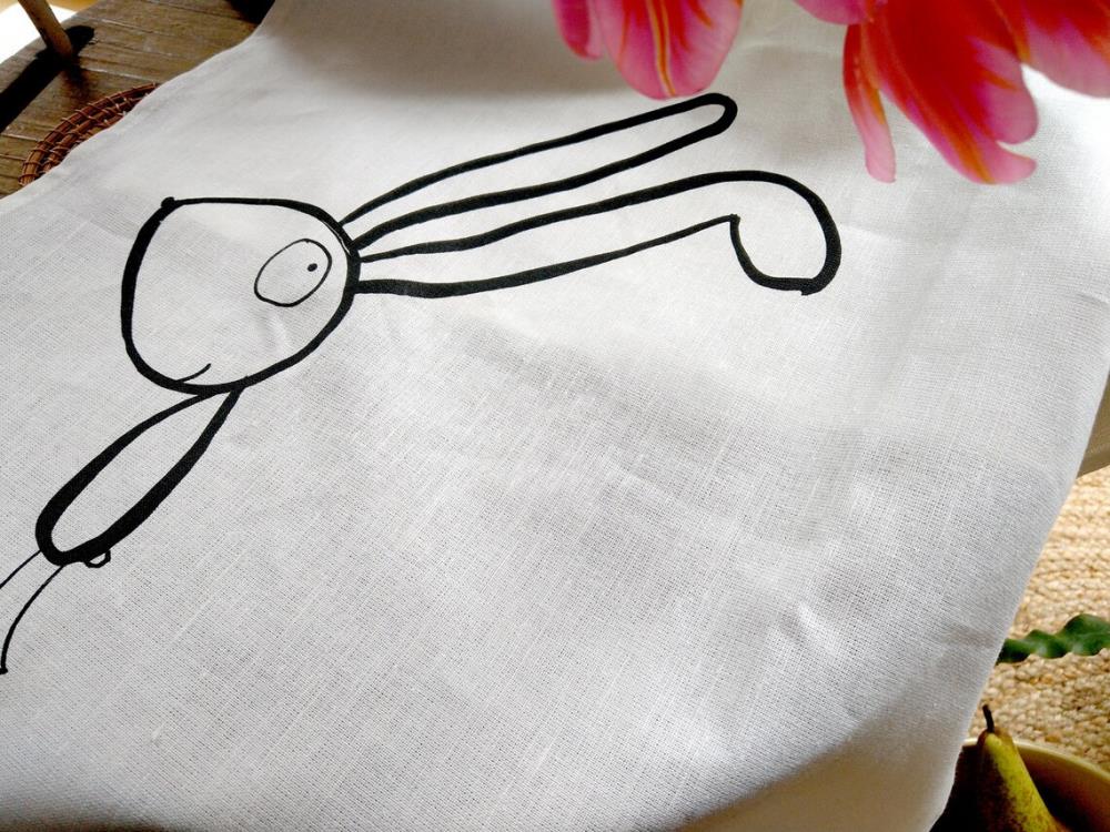 Geschirrtuch - Happy Hase