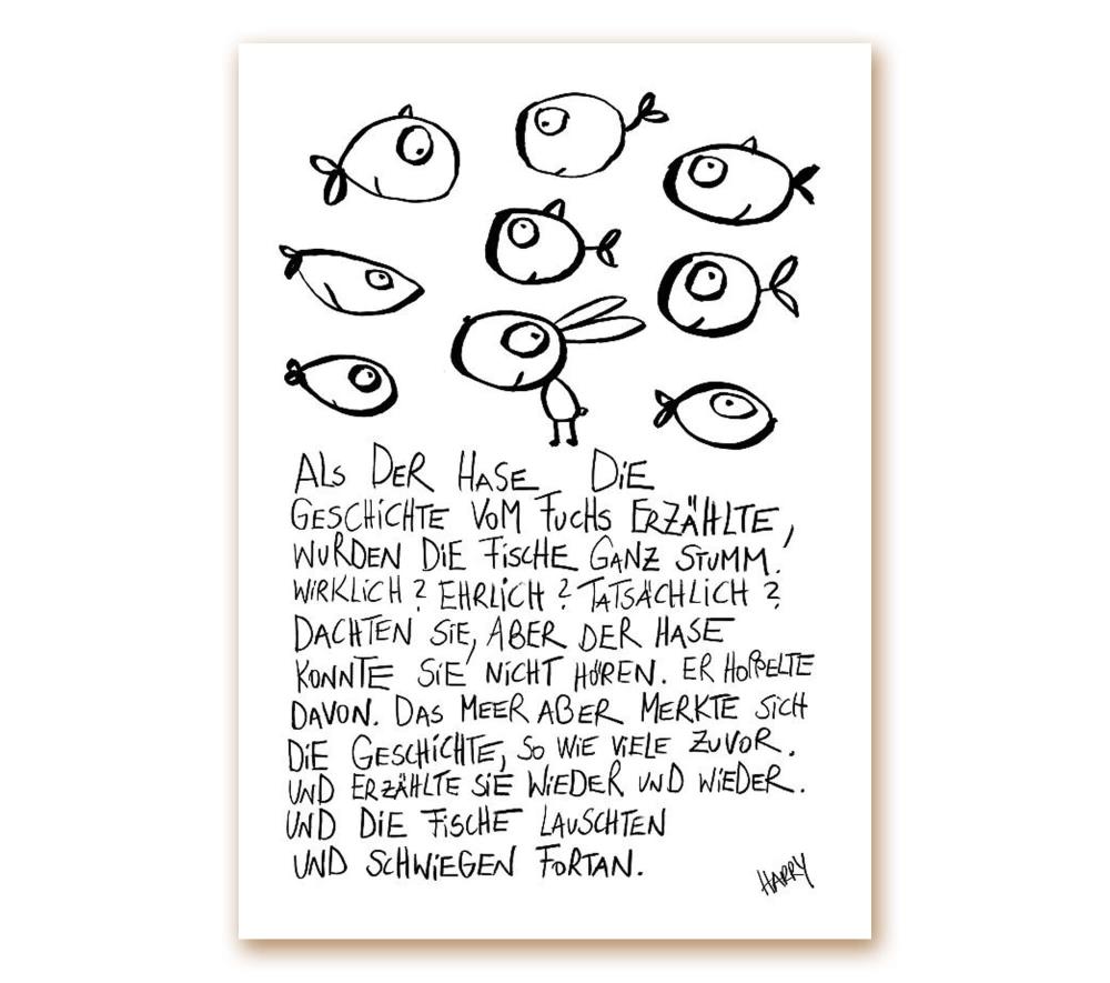 Bild zum Selbstrahmen - Fische, Hase, Fuchs und Meer
