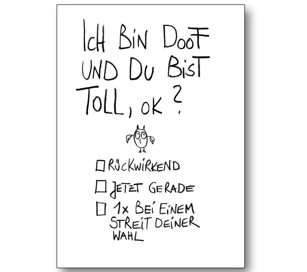 Postkarte - Doof und toll